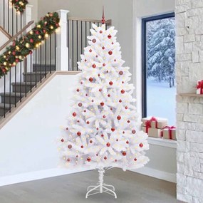 vidaXL Árvore de Natal Articulada Artificial Branco 270 cm PVC e Aço