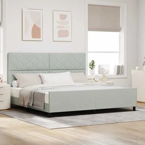 Cama vidaXL Cinza Claro 200x200 cm Veludo
