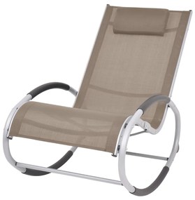 Cadeira de baloiço para jardim textilene cinzento-acastanhado