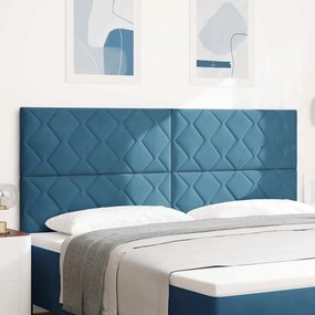 vidaXL Cabeceira em bloco de diamante azul escuro, 200 cm de veludo