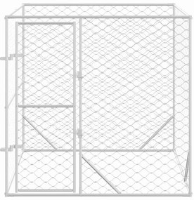 Canil de exterior 2x2x2 m aço galvanizado prateado