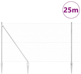Cerca Hexagonal vidaXL 1,6x25 m Aço Galvanizado