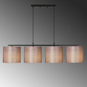 Candeeiro de Teto Valiz – Preto e Castanho – 110 x 25 cm