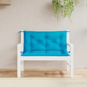 vidaXL Almofadão banco jardim 100x(50+50)x7cm tecido oxford azul-claro
