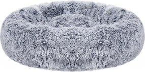 Cama para cães e gatos redonda 50 x 20 cm (Ø x A) com capa macia cinzenta