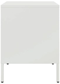Mesas de cabeceira 2 pcs 36x39x50,5 cm aço branco