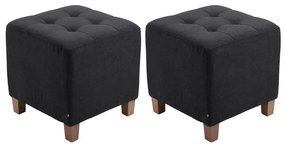 Conjunto de 2 bancos Pharao 46 x 45 x 45 cm Preto