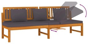 Sofá-cama com almofadão 200x60x75 cm pinho maciço cinza