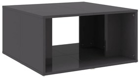 Mesas de centro 4pcs derivados de madeira cinza brilhante