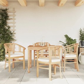 vidaXL 5 pcs conjunto de jantar p/ jardim madeira de teca maciça