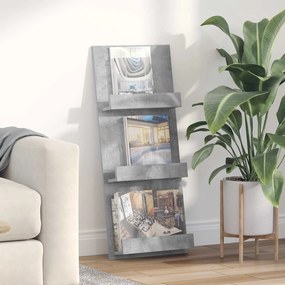 vidaXL Estante de Revistas com prateleira Cinzento 43 x 11 x 102 cm