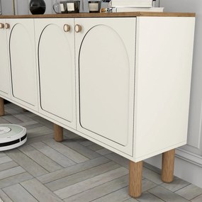 Aparador "Bianco" - Creme - 180x84x35cm - Design Moderno