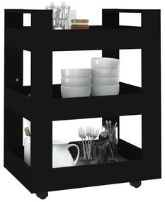 Carrinho de cozinha 60x45x80 cm derivados de madeira preto