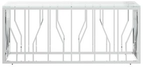 Mesa de centro 110x45x45 cm aço inoxidável e vidro