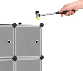 Armário de plástico com 9 cubos 93 x 31 x 93 cm Preto
