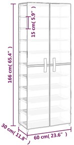 Sapateira 60x30x166 cm tecido cor creme