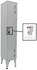Cacifo Metálico Simples 1700x300x400mm com Fechadura de Moeda – 1 Porta