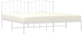 Estrutura de cama com cabeceira 193x203 cm metal branco