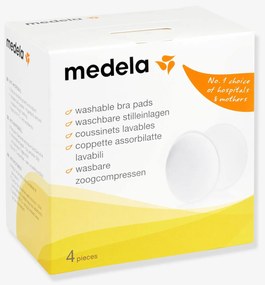 Caixa de 4 discos de amamentação laváveis Safe & Dry branco medio liso