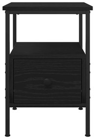 Criado-mudo vidaXL Preto Carvalho 34x36x50 cm Madeira de engenharia e