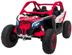 Carro elétrico para Crianças 2 Lugares 24V CAM-AM Buggy Maverick Turbo RR STRONG Motor 320 W, Rodas AR bombeado, assento couro ecológico Vermelho