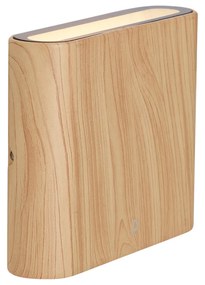 Candeeiro de Parede Exterior Escandinavo Madeira 11,5cm Incl. LED IP65 - Batt Escandinavo