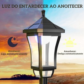 Candeeiro Solar de Jardim Candeeiro com Painel Solar Liga e Desliga Au