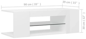 Móvel de TV Yoki com Luzes LED - Branco Brilhante - Design Moderno