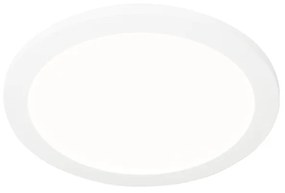 Candeeiro de teto embutido branco 30 cm com LED regulável em 3 níveis IP44 - Steve