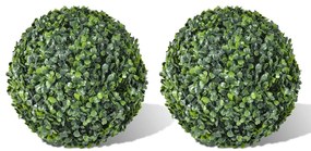 Bola de buxo topiária folhas artificiais 35 cm 2 pcs