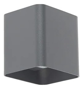 Candeeiro de parede moderno cinza escuro incl. LED IP54 quadrado - Evi Moderno
