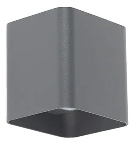 Candeeiro de parede moderno cinzento escuro incl. LED IP54 quadrado - Evi Moderno