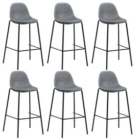 vidaXL Cadeiras de bar 6 pcs tecido cinzento-claro