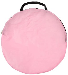 Tenda de brincar infantil com 250 bolas 100x100x127 cm rosa