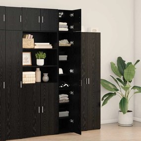 Armário de Armazenamento Slim vidaXL Carvalho Preto 30x42.5x225 cm Mad