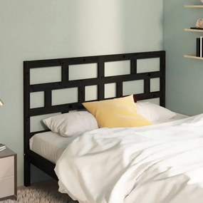 Cabeceira de cama 141x4x100 cm pinho maciço preto