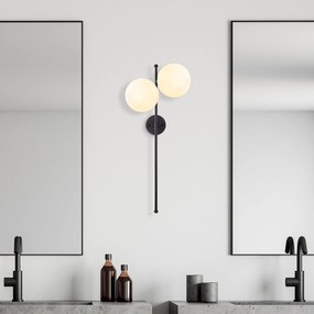 Candeeiro de Parede Fazli – Preto e Creme – 32 x 27 x 72 cm