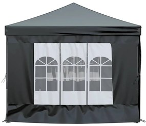 Tenda para festas dobrável com paredes laterais 3x6 m preto
