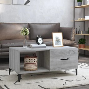 vidaXL Mesa de centro 90x50x40 cm derivados de madeira cinzento sonoma