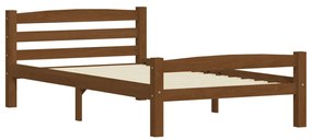 Estrutura de cama 90x200 cm pinho maciço castanho mel