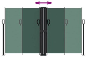 Toldo lateral retrátil 140x1200 cm verde-escuro