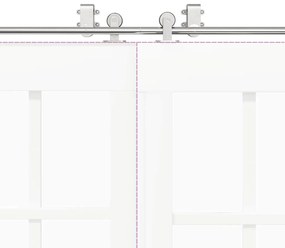 Kit ferragens p/ porta deslizante 366cm aço inoxidável prateado