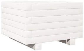 Vaso/floreira de jardim 40x40x26,5 cm pinho maciço branco