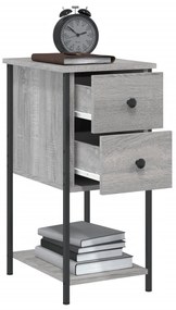 Mesa de cabeceira 32x42x70 cm derivados madeira sonoma cinza