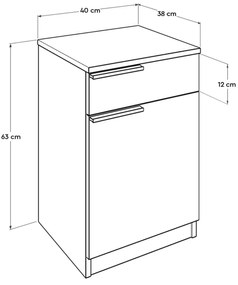 Mesa de Cabeceira "Érebo" - Carvalho Sonoma e Branco - 40x63x38cm - De