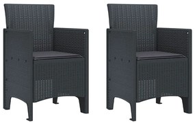 Conjunto de Jantar para Jardim 3 pcs Antracite