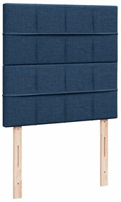 Cama com molas/colchão 90x190 cm tecido azul