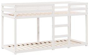 Beliche com telhado 90x200 cm madeira de pinho maciça branco