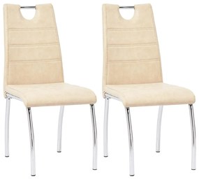 vidaXL Cadeiras de jantar 2 pcs couro artificial creme - 183564