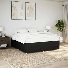 Estrutura de cama sem colchão 200x200 cm tecido preto